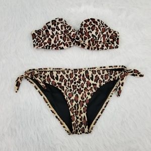 Victoria Secrets leopard top 34a and medium bottom